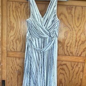 Elegant Striped navy and White Dress